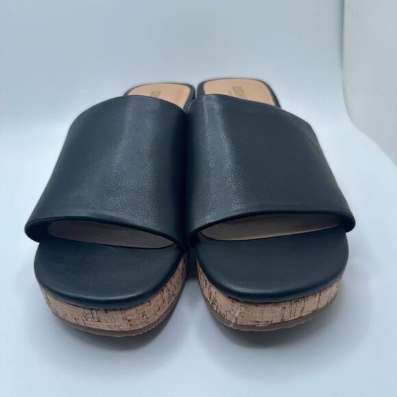 CUSHIONAIRE Women's cork wedge sandal +Memory Foam 7 BLACK - Picture 2 of 7